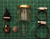 DIY  Bike Light Kit-- Retro look -- made from recycled jars--