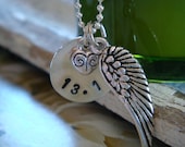 13.1 Half Marathon Sterling Silver Necklace - Wind Beneath My Wings