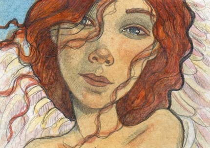 Angel...original aceo...watercolor illustration