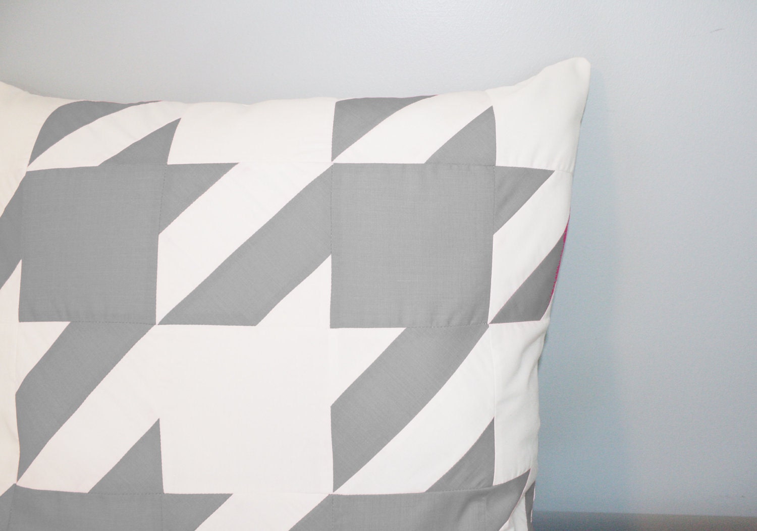 Houndstooth Pillow Cover in Gray and Ivory -- Any Size, Other Colors Available