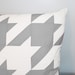 Houndstooth Pillow Cover in Gray and Ivory -- Any Size, Other Colors Available