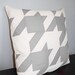 Houndstooth Pillow Cover in Gray and Ivory -- Any Size, Other Colors Available