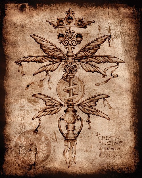 THE CREATIVE ENGINE - steampunk art print - Brigid Ashwood