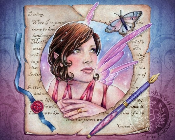 THE LOVE LETTER - signed fairy art print - BRIGID ASHWOOD