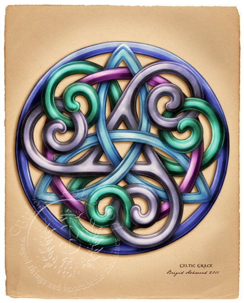 Celtic Knotwork Brigid Ashwood Signed Print
