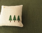 Pine Trees Hand Embroidered Pincushion - frommyatelier