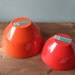 Husqvarna San-Plast Swedish Mixing Bowl Set, Red Orange Bold Color