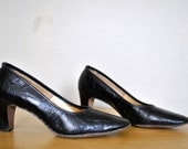 Vintage Black Heels / 1950s Heels / Black 1950s Vintage Shoes / Woman's Shoes
