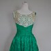 Summer Cocktail Dress / 1950s Dress / Small Vintage Party Dress/ Small / Vintage 50s Prom Dress / Emerald Green Lace Full Skirt Party Dres