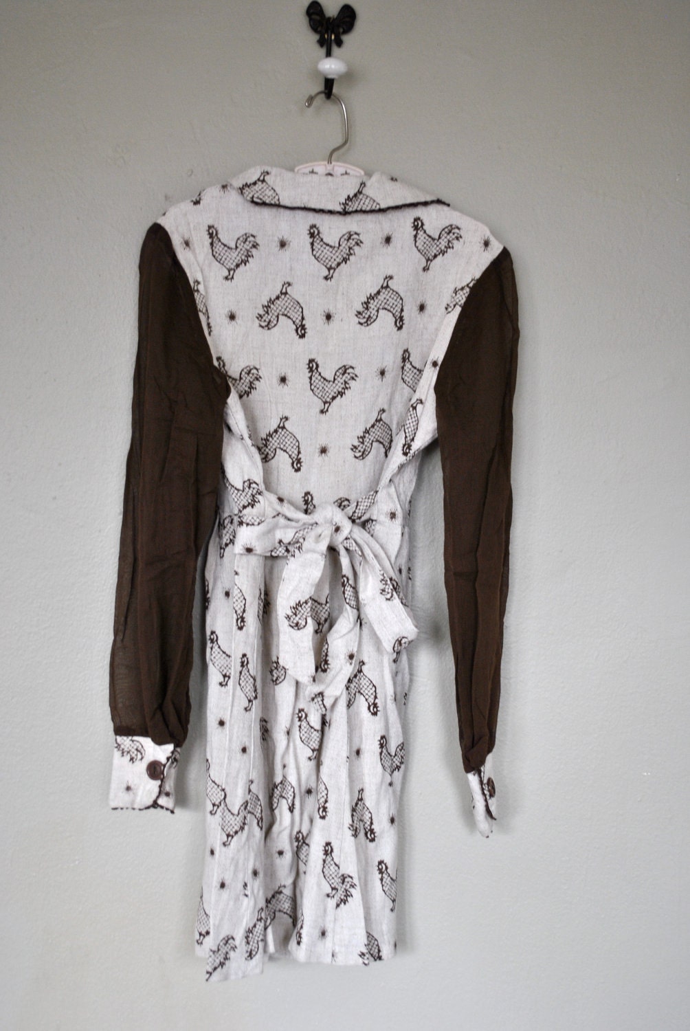 LAST DAY Vintage Childrens Dress / 1950s 1960s Little Girls Dress / Brown and White Animal Print / Vintage Kids Dress