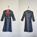 Black Leather Coat / Women's Black  Jacket / 1950s 1960s Black Leather Coat / Petite Coat