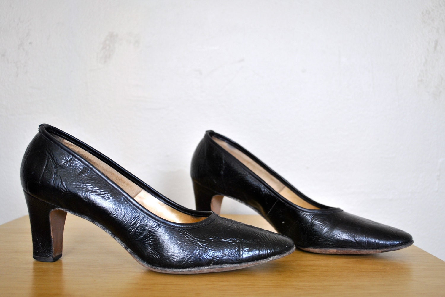 Vintage Black Heels / 1950s Heels / Black 1950s Vintage Shoes / Woman's Shoes