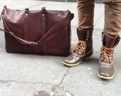 High line handmade leather bag -travel bag - hand stitched