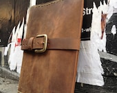Buckled leather iPad sleeve hand stitched by Aixa