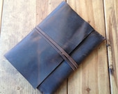 Distressed Leather clutch by Aixa on Etsy