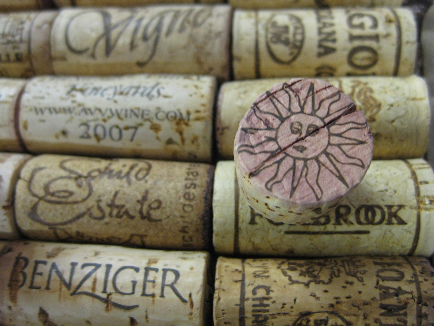 Upcycled Wine Cork Tacks - sun lot