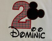 Boys, Long or Short Sleeve, Mickey Mouse, Appliqued Number, Shirt or Onesie, YOU DESIGN, Birthday, Disney Vacation