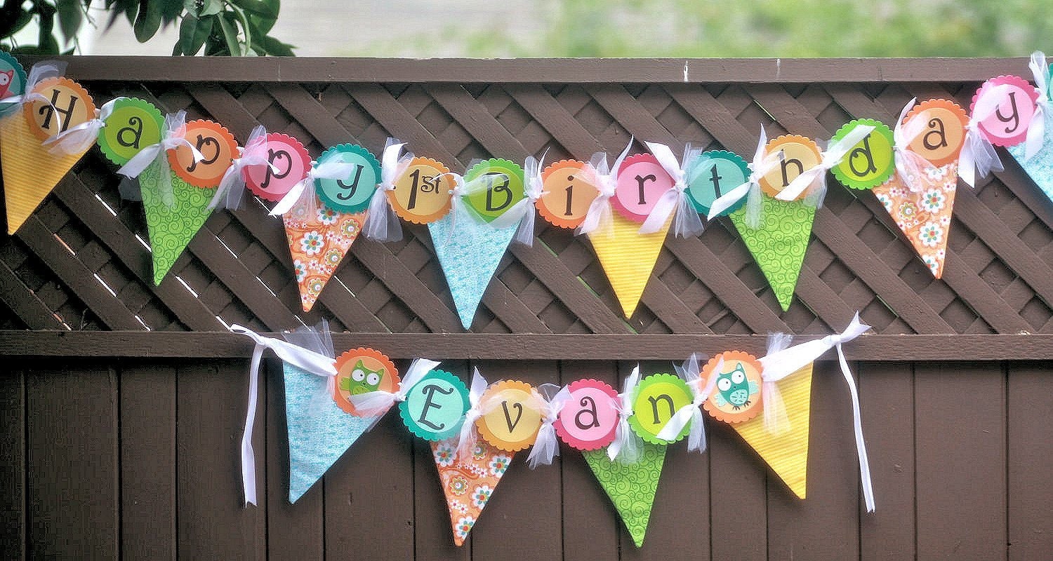 Owl NAME Banner - baby shower, birthday party, kid's room decoration - Party Hoot Owl Collection
