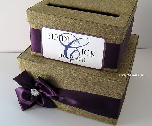 Wedding Card Money Box Holder - Customized for you - made with 100% Silk Dupioni