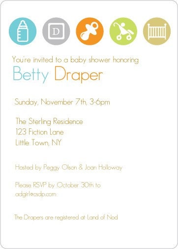 Custom Mod Baby Shower Invitation