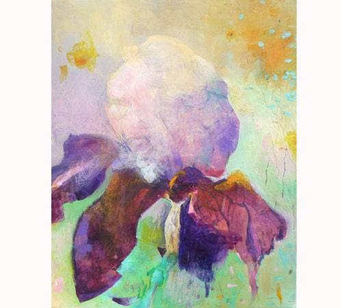 IRIS  Original  Abstract Painting on stretched Canvas 13x11