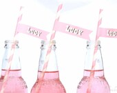 Drinking Straws with Custom Pennants . Spring County Fair Collection . by Loralee Lewis