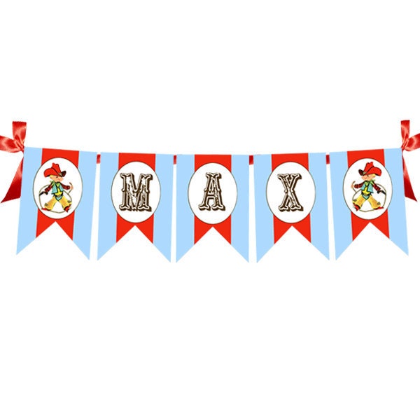 Pennant Banner . Lil Buckaroo Collection COWBOY or COWGIRL . by Loralee Lewis