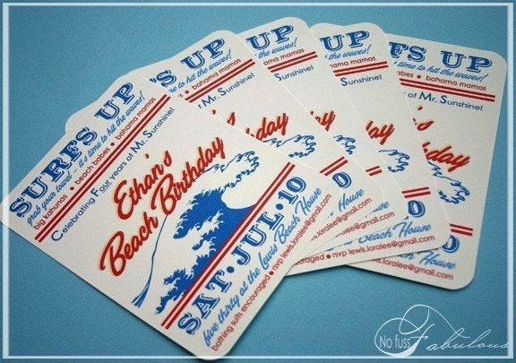 Invitation . Vintage Beach Party Collection . by Loralee Lewis