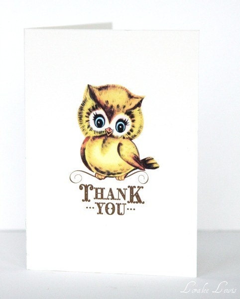 Thank You Notes . Baby Owl Collection . by Loralee Lewis