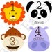 Monthly Baby Onesie Stickers - Animal Faces