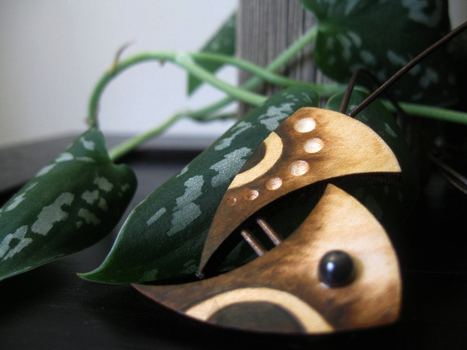 Wooden Necklace - Galactic Dream, Wooden Pendant, Woodburned Necklace, Organic, Earthy