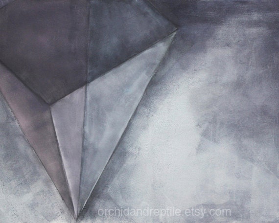 Crystals and Clouds --- 8 x 10 fine art print of an original gouache painting