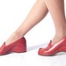 SALE // Rare Deadstock NOS Vintage 1940s WWII Cherry Red Dance She Oxfords Wedge Wedgie Pump with Perforated Upper