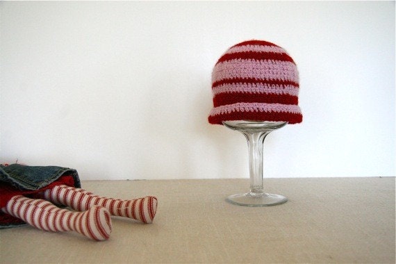 candy stripe cloche