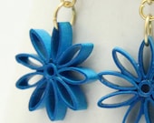 Turquoise Nine Pointed Star Paper Quilled Earrings with Niobium Earring Hooks Baha'i Jewelry Eco Friendly Earrings / Artisan Jewelry
