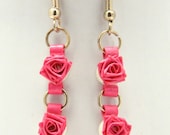 Tiny Pink Rose Earrings - Handmade by Paper Quilling Eco Friendly Jewelry Artisan Jewelry