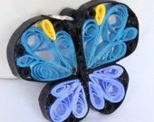 CLEARANCE Save 50% Butterfly Pendant Unique Handmade by Paper Quilling Eco Friendly Jewelry Artisan Jewelry