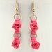 Save 50% Tiny Pink Rose Earrings - Handmade by Paper Quilling HALF OFF Eco Friendly Jewelry Artisan Jewelry