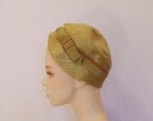 Green straw toque hat  ON SALE