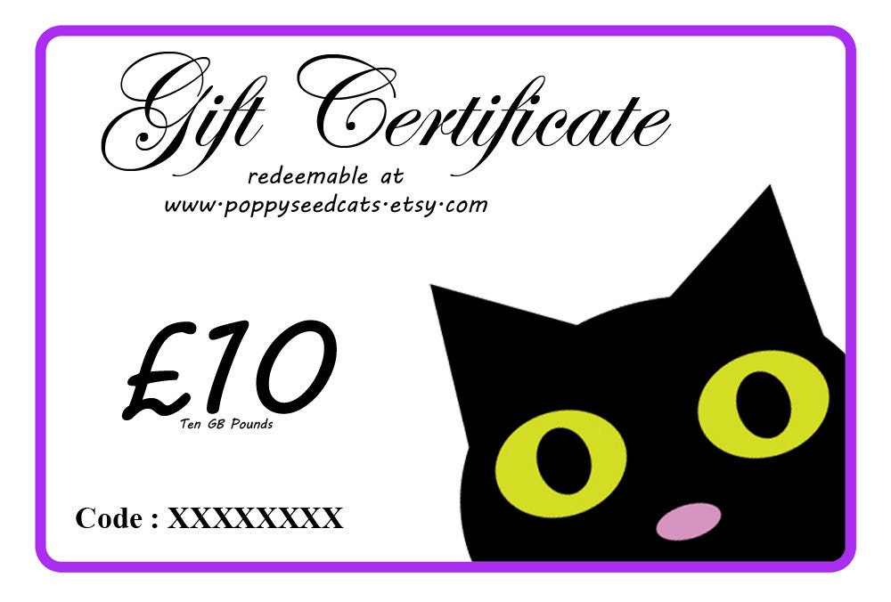Poppy Seed Cats Gift Certificate