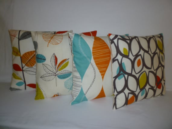 Orange 4 CHOICES Mix Match Designer Pillows Cushion Covers Shams Slips Scatter PAIR 16" (40cm)