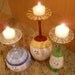 Wine Glass Snowmen Candle Holders Set of 3