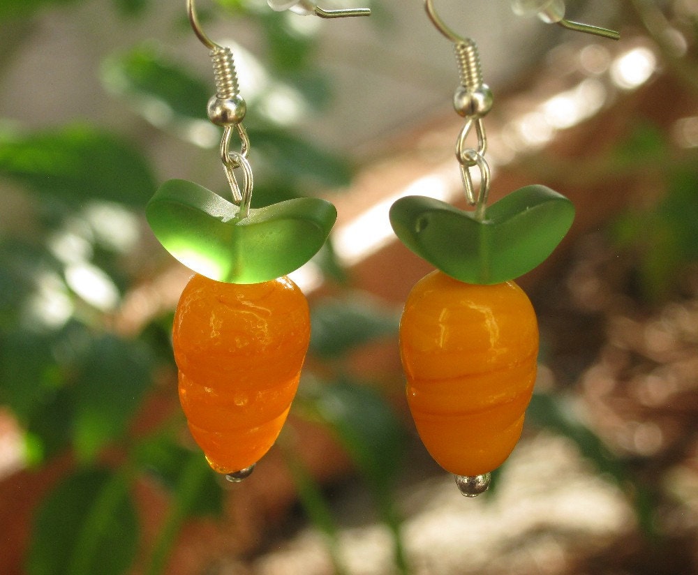 Orange you cute Carrot glass earrings