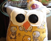 My Little Owl Buddy Leon  Owl Pillow Softie         Grey CAt boy Nursery Owl