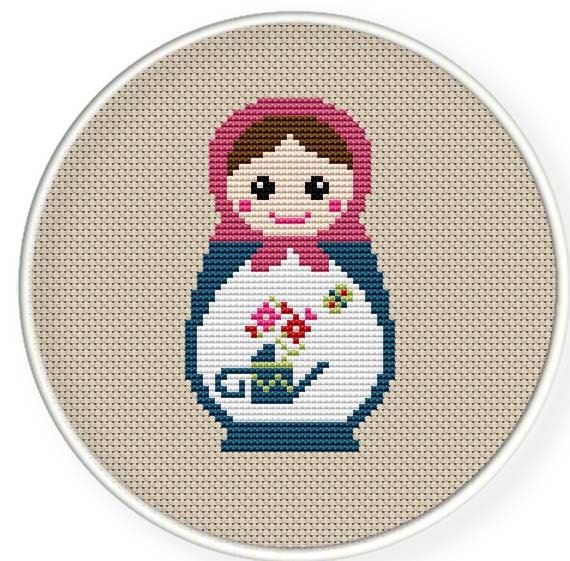 Instant Download,Free shipping,Cross stitch pattern, Cross-Stitch PDF,Mask Russian Doll ,Matryoshka  Babushkas,zxxc0235