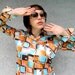 The Marsha Brady Shirt - Vintage 70s Flower Power Blouse/Shirt/Top w/ Trippy Geometric Space Age Pucci Style Design - m/l