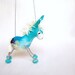 Blue Benedetto - Felt Donkey. Art Marionette Handmade Puppet Stuffed Toy. turguoise yellow aquamarine sky. MADE TO ORDER