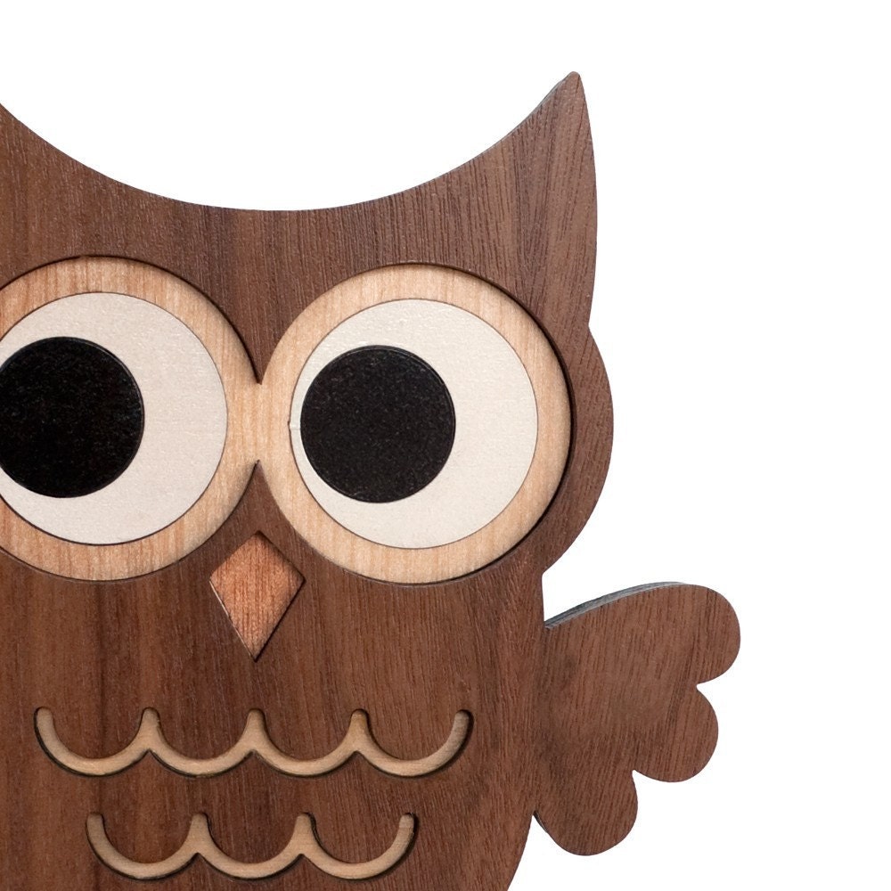 Wood Owl Bookend: Heirloom Kids Baby Nursery Children