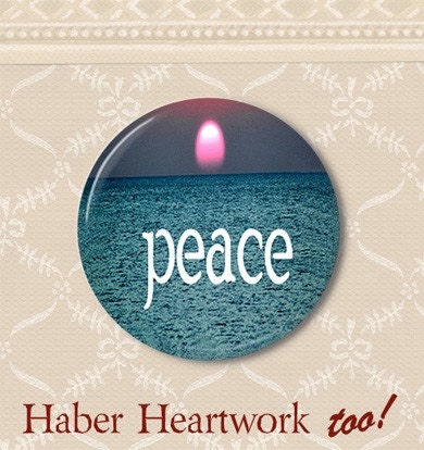 Peace sunset. Pinback button