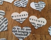 novel wedding confetti - Wuthering Heights by Emily Bronte - 500 heart shaped confetti